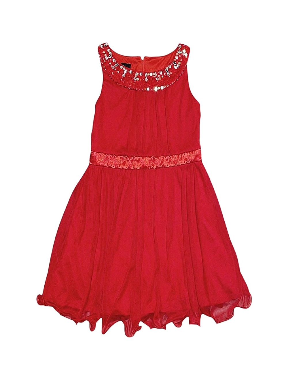 BY & BY Girl's Red Fancy Sleeveless Dress Size 12
